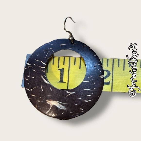 Bundle Sale 3 for $15 | Brown Distressed Wooden Earrings – 1 3/4” - Picture 4 of 6